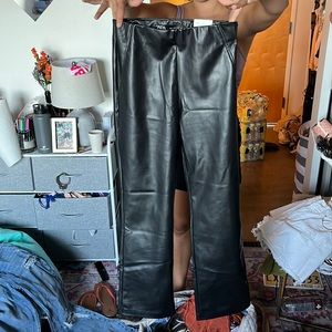 ZARA a leather pants MEDIUM abut runs SMALL
